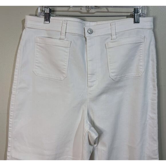 Talbots Flawless White High Waist Wide Leg Crop Jeans Size 14 - Picture 2 of 9